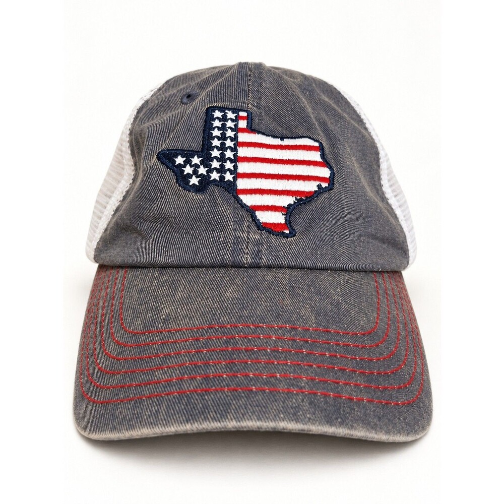 Dallas Cowboys Texas Flag Patch Trucker Hat Gray White Mesh Snapback